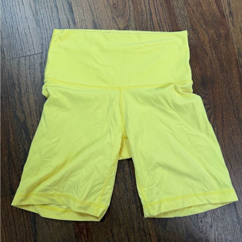 Aritzia TNA Yellow Bike Shorts High Waist Size S